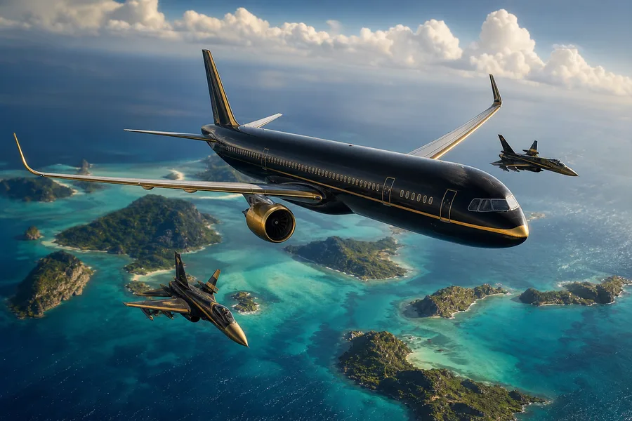 Commercial Airliner Above Tropical Islands In Clear Blue Sky Airplanes Wallpaper 2 4K 13