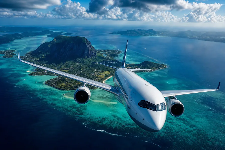 Commercial Airliner Above Tropical Islands In Clear Blue Sky Airplanes Wallpaper 2 4K 4