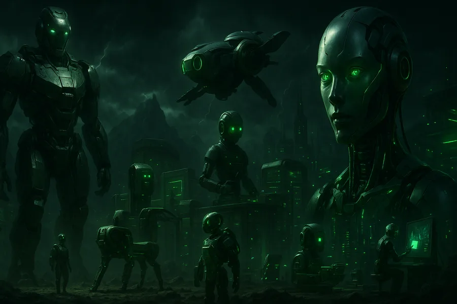 Cybernetic Robot In Dark Laboratory Robots Wallpaper 7 4K 2