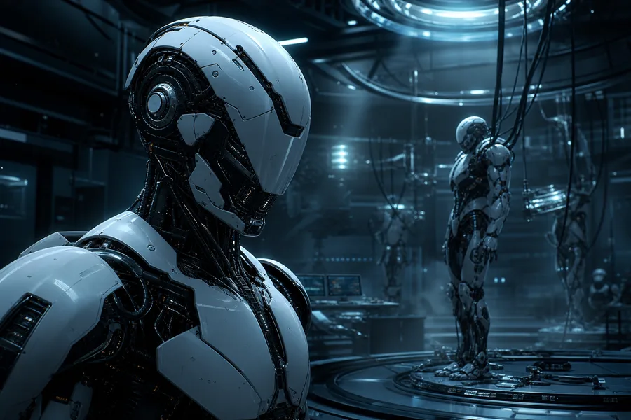 Cybernetic Robot In Dark Laboratory Robots Wallpaper 7 4K 5