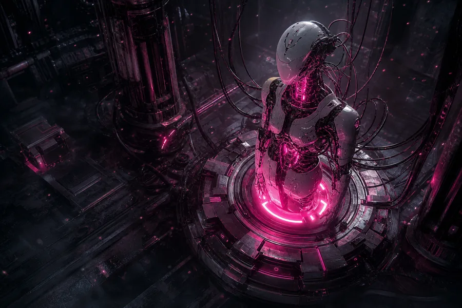 Cybernetic Robot In Dark Laboratory Robots Wallpaper 7 4K 6