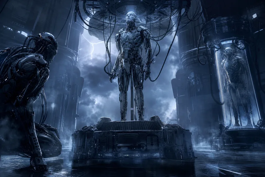 Cybernetic Robot In Dark Laboratory Robots Wallpaper 7 4K 8
