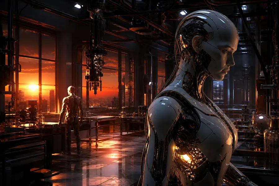 Cybernetic Robot In Dark Laboratory Robots Wallpaper 7 4K 9