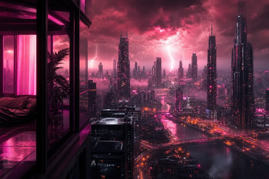 Cyberpunk Apartment Window View Cyberpunk Wallpaper 14 4K 3