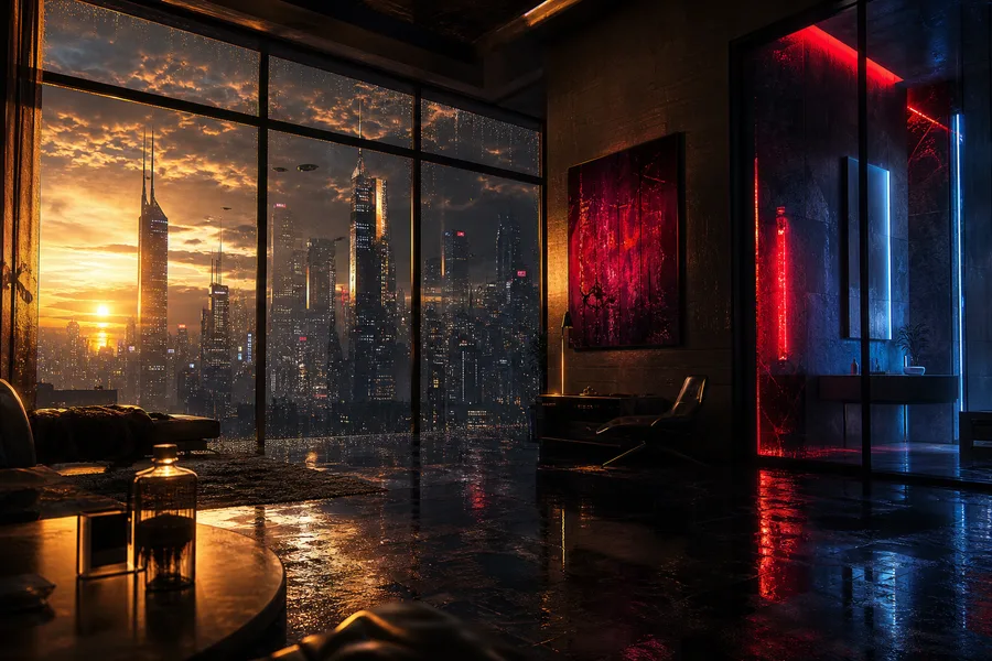 Cyberpunk Apartment Window View Cyberpunk Wallpaper 14 4K 7