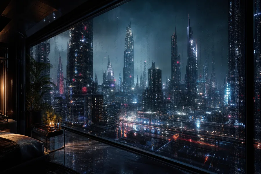 Cyberpunk Apartment Window View Cyberpunk Wallpaper  14 4K
