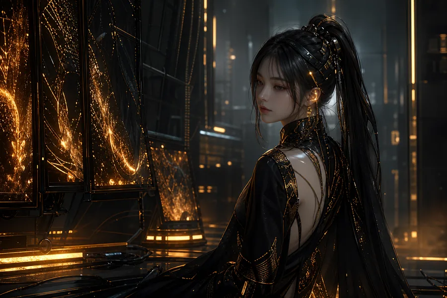 Cyberpunk Hacker Room With Neon Screens Ai-Girls Wallpaper  3 4K