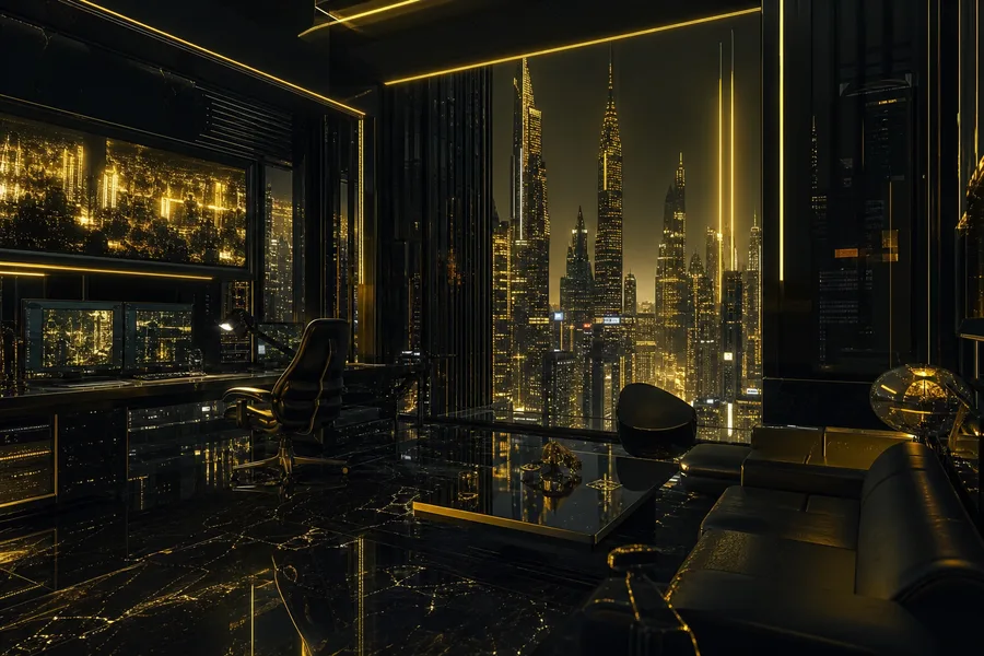 Cyberpunk Hacker Room With Neon Screens Architecture Wallpaper 3 4K 5