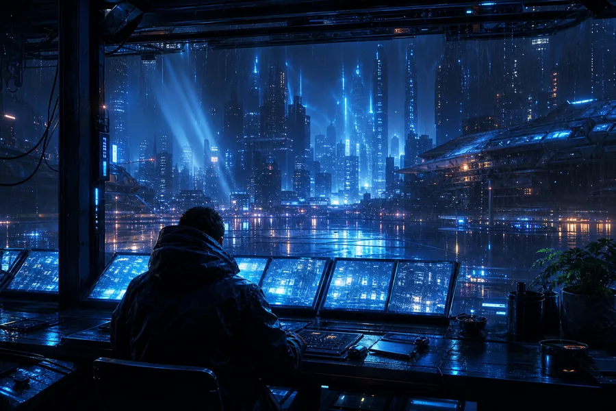 Cyberpunk Hacker Room With Neon Screens Cyberpunk Wallpaper 3 4K 12