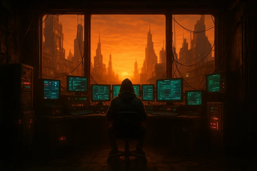 Cyberpunk Hacker Room With Neon Screens Cyberpunk Wallpaper 3 4K 2