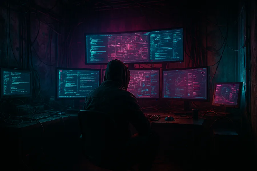 Cyberpunk Hacker Room With Neon Screens Cyberpunk Wallpaper 3 4K