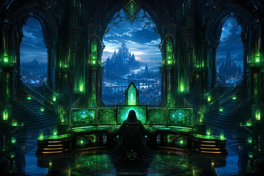 Cyberpunk Hacker Room With Neon Screens Fantasy Wallpaper 3 4K 2
