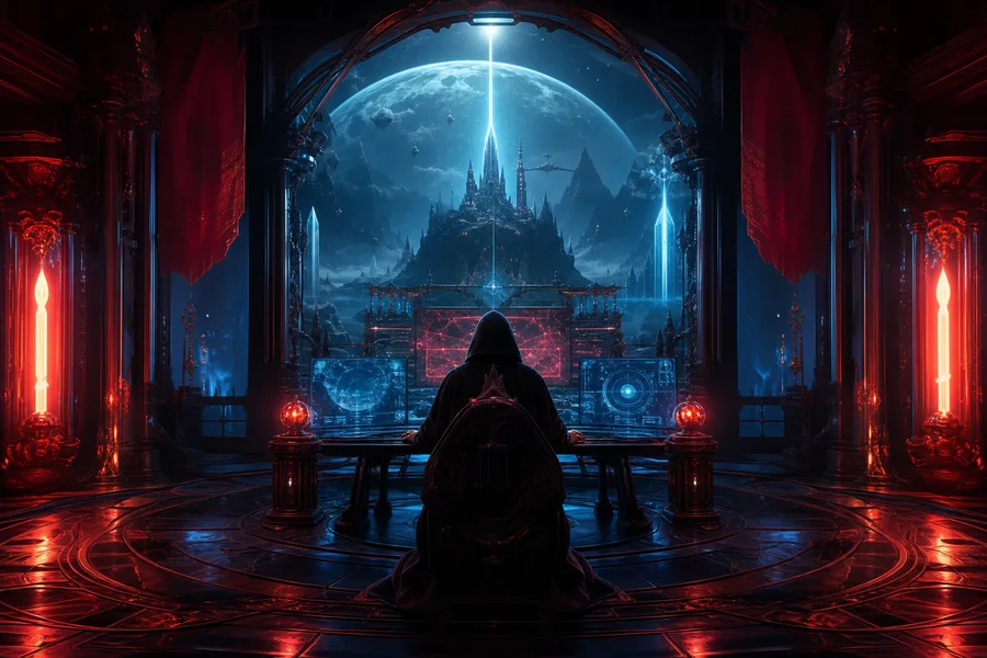 Cyberpunk Hacker Room With Neon Screens Fantasy Wallpaper 3 4K 4