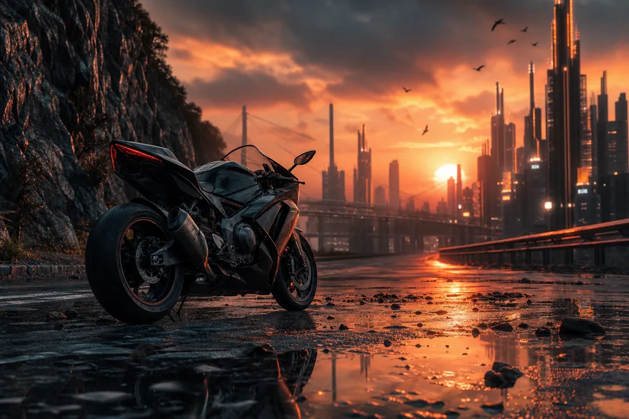 Cyberpunk Hacker Room With Neon Screens Motorcycles Wallpaper 3 4K 4