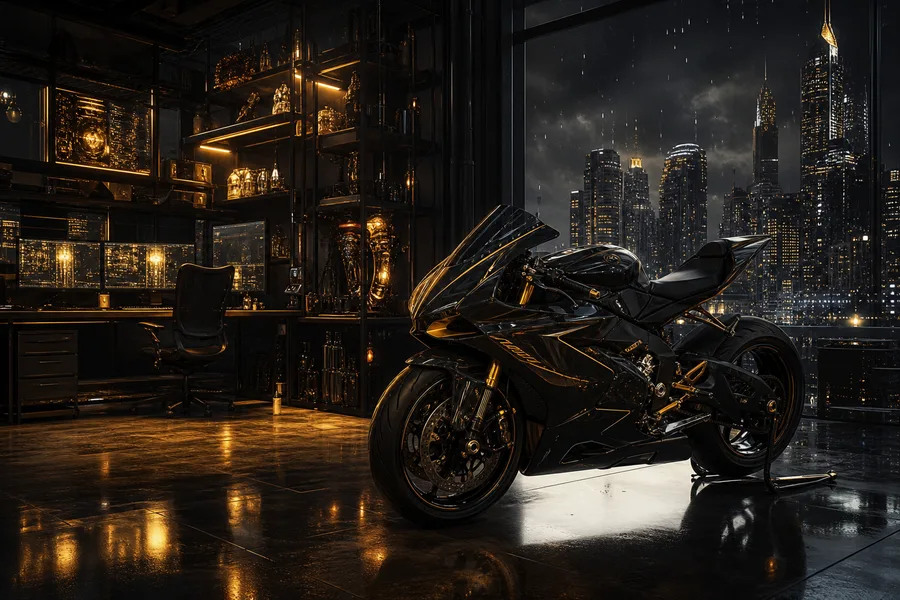 Cyberpunk Hacker Room With Neon Screens Motorcycles Wallpaper  3 4K