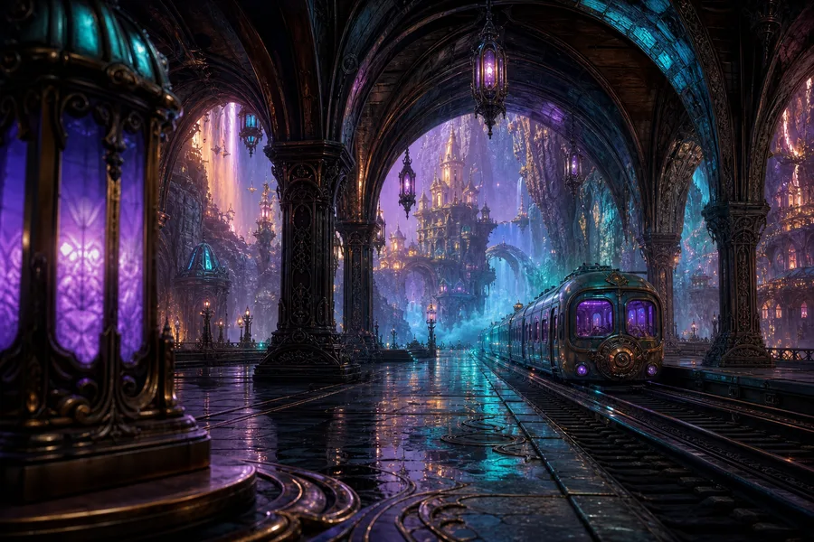 Cyberpunk Subway Station Fantasy Wallpaper 10 4K 7
