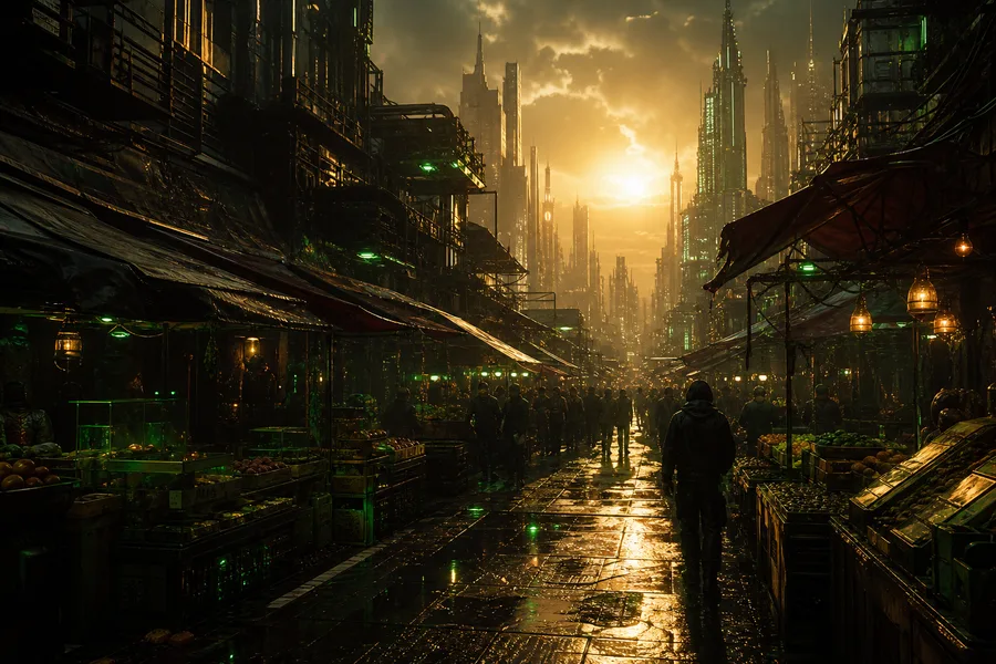 Dark Cyberpunk Market Street Cyberpunk Wallpaper 8 4K 10