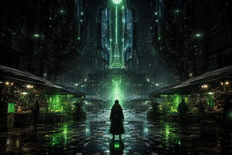 Dark Cyberpunk Market Street Cyberpunk Wallpaper 8 4K 14
