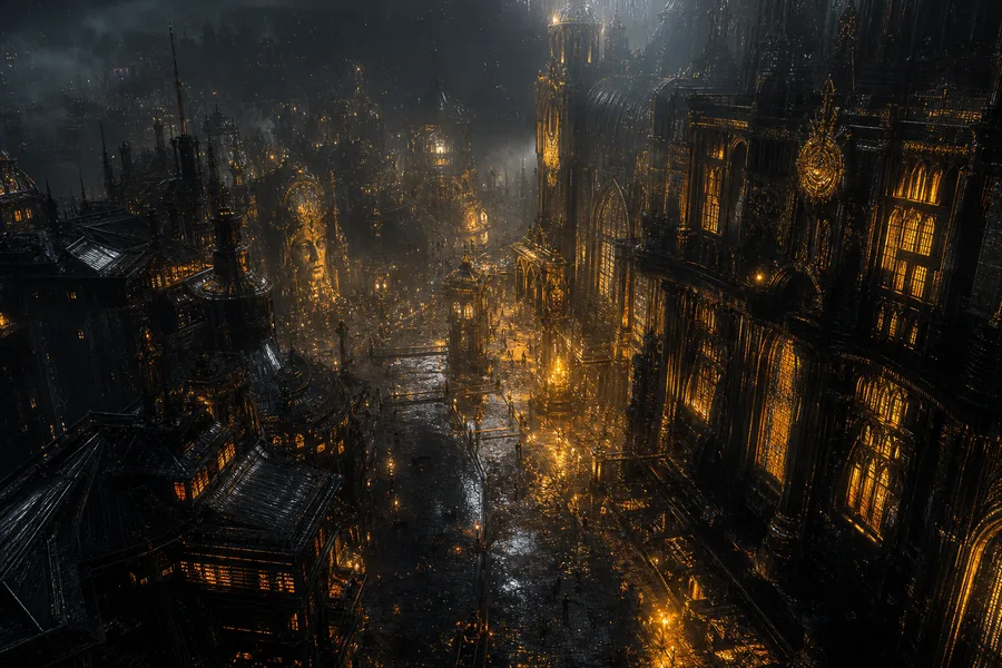 Dark Cyberpunk Market Street Fantasy Wallpaper 8 4K 2