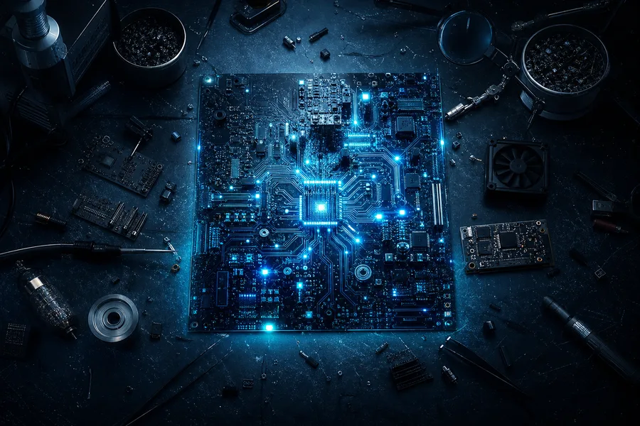 Engineering Desk With PCB Prototypes Electronics Wallpaper 7 4K 5