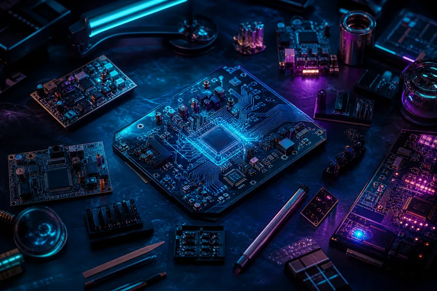 Engineering Desk With PCB Prototypes Electronics Wallpaper 7 4K 7