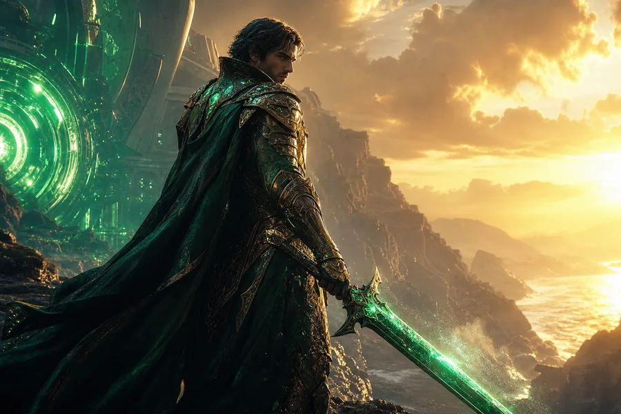 Epic Fantasy Warrior With Glowing Sword Gaming Wallpaper 12 4K 3