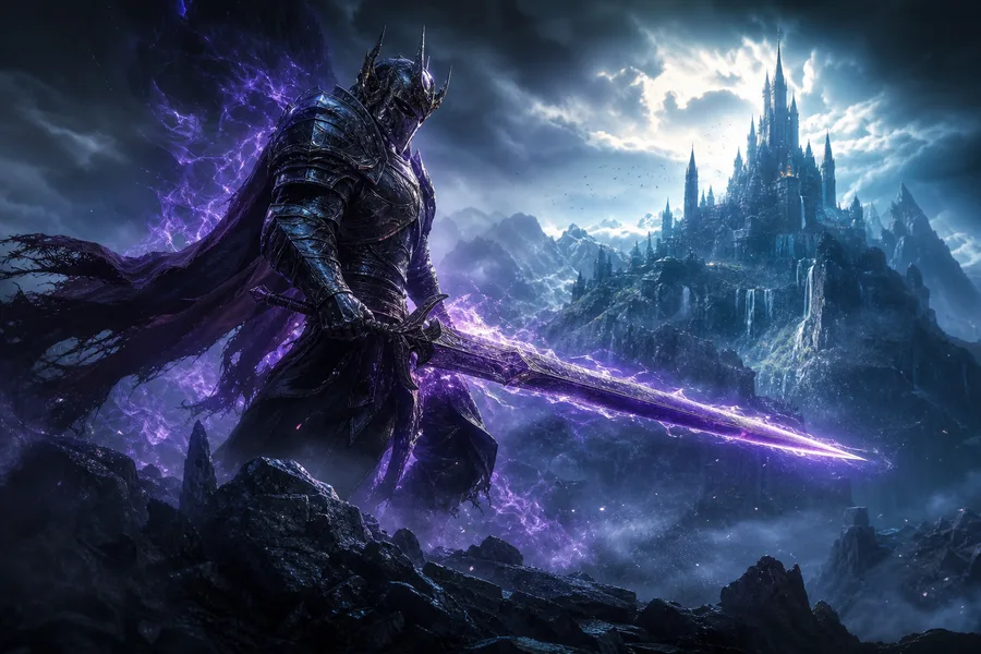 Epic Fantasy Warrior With Glowing Sword Gaming Wallpaper 12 4K 4