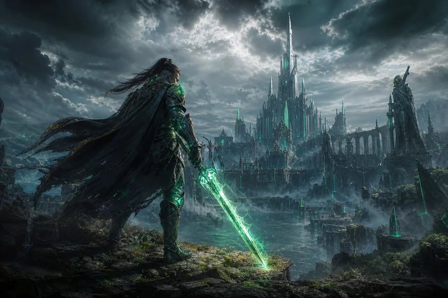 Epic Fantasy Warrior With Glowing Sword Gaming Wallpaper 2 4K 14