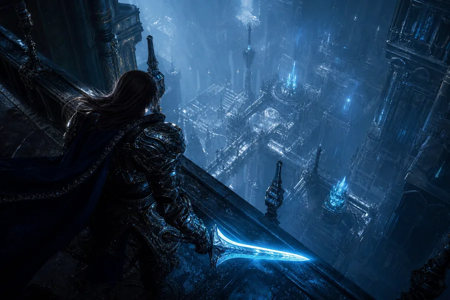 Epic Fantasy Warrior With Glowing Sword Gaming Wallpaper 2 4K 3