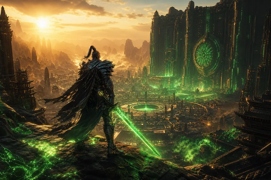 Epic Fantasy Warrior With Glowing Sword Gaming Wallpaper 2 4K