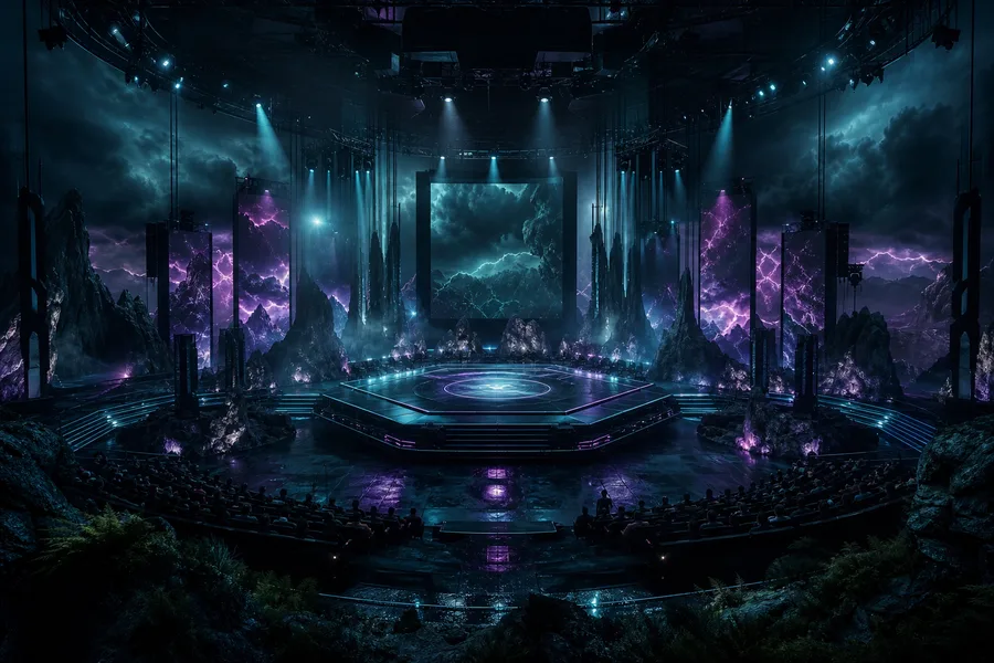 Esports Stage With Dramatic Lighting Gaming Wallpaper 16 4K 3