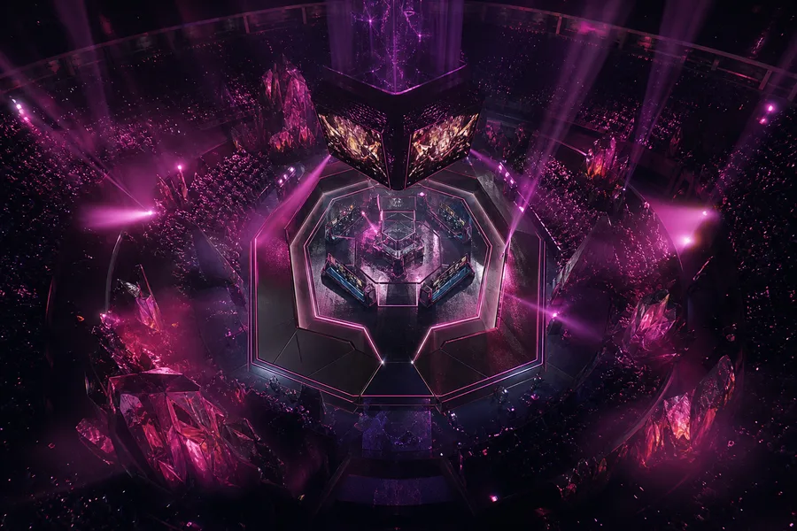Esports Stage With Dramatic Lighting Gaming Wallpaper  6 4K