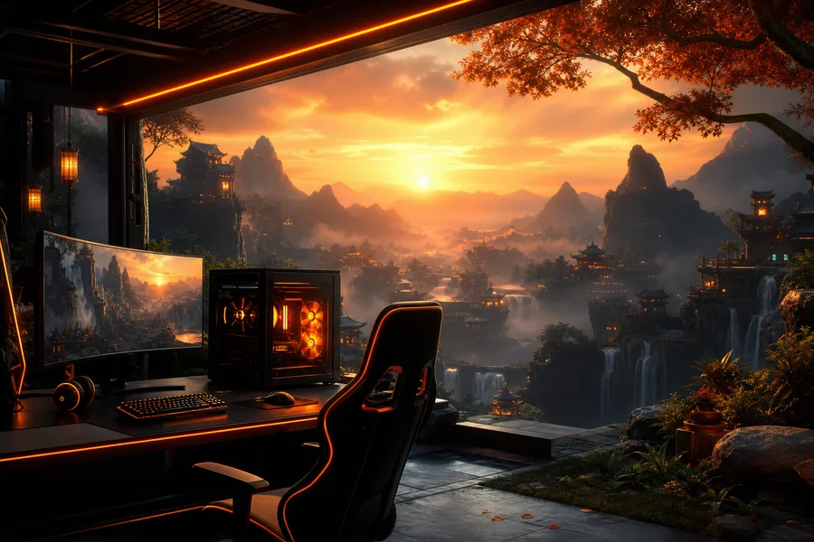 Esports Stage With Dramatic Lighting Gaming Wallpaper  6 4K