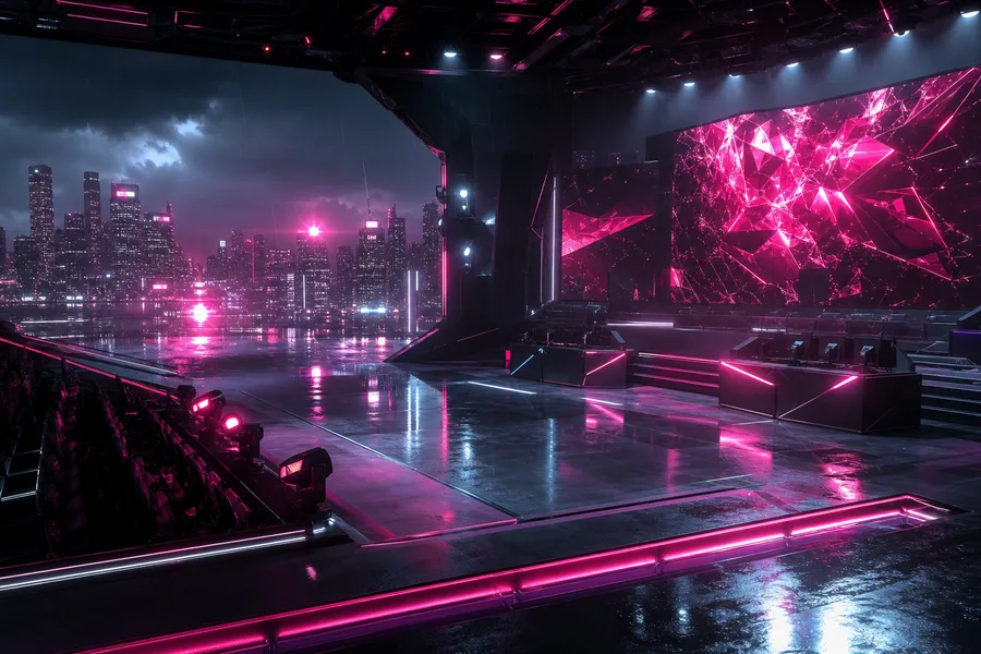 Esports Stage With Dramatic Lighting Gaming Wallpaper 6 4K 2