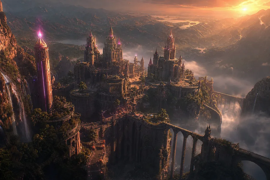 Fantasy Castle Landscape With Cinematic Atmosphere Movie Wallpaper  5 4K