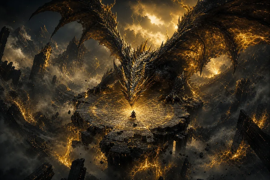 Fantasy Dragon Boss Battle Scene Gaming Wallpaper 15 4K 3