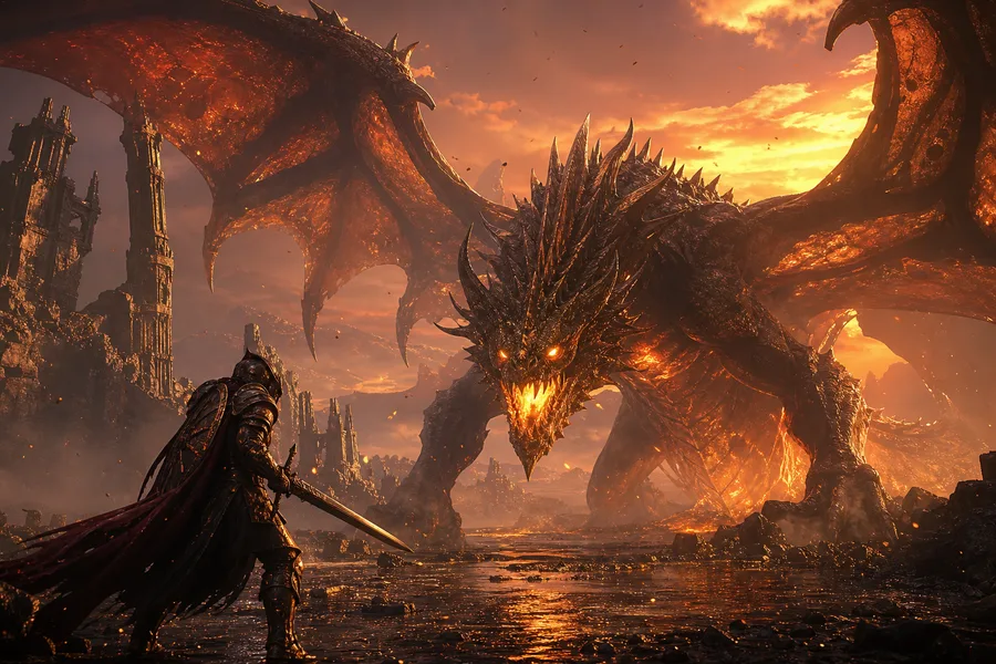 Fantasy Dragon Boss Battle Scene Gaming Wallpaper 5 4K 12