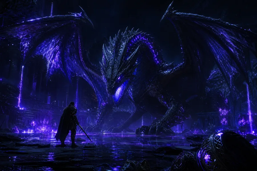 Fantasy Dragon Boss Battle Scene Gaming Wallpaper 5 4K 6