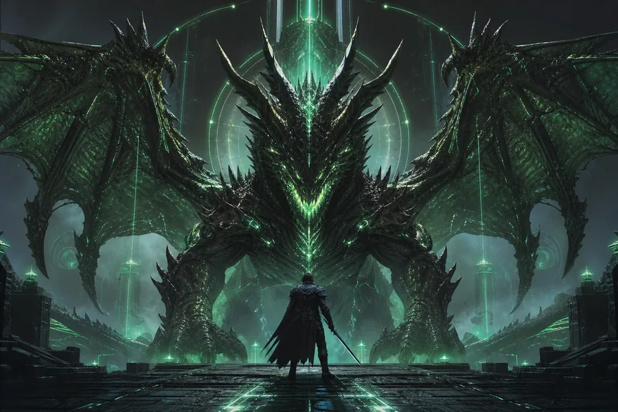 Fantasy Dragon Boss Battle Scene Gaming Wallpaper 5 4K 7