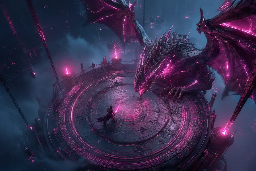Fantasy Dragon Boss Battle Scene Gaming Wallpaper 5 4K