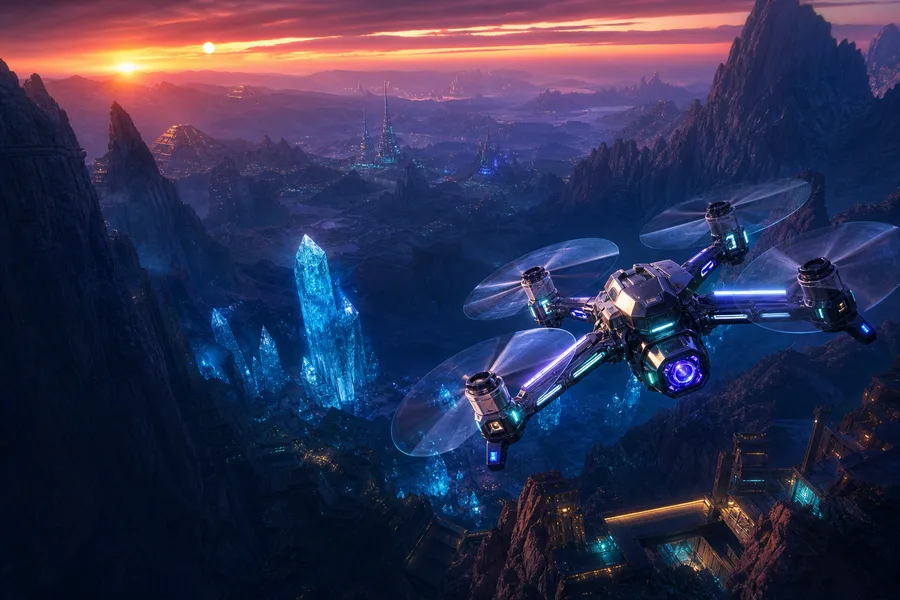 Fpv Drone Flying Above Mountains At Sunset Drone Wallpaper 1 4K 4