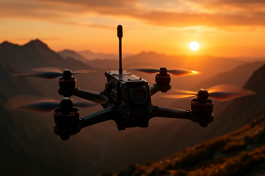 Fpv Drone Flying Above Mountains At Sunset Drone Wallpaper 1 4K