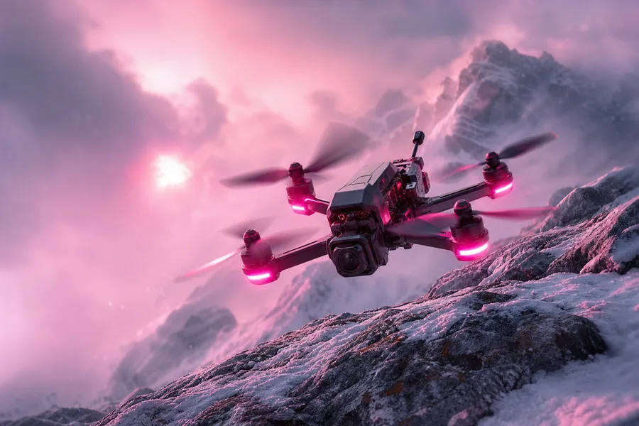 Fpv Drone In Snowy Mountains Drone Wallpaper  6 4K