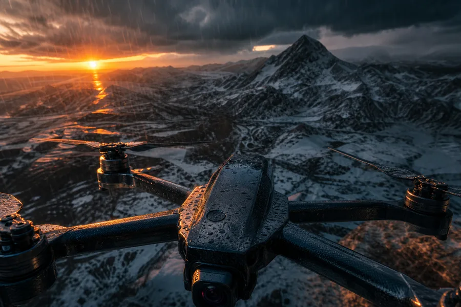 Fpv Drone In Snowy Mountains Drone Wallpaper 6 4K 4
