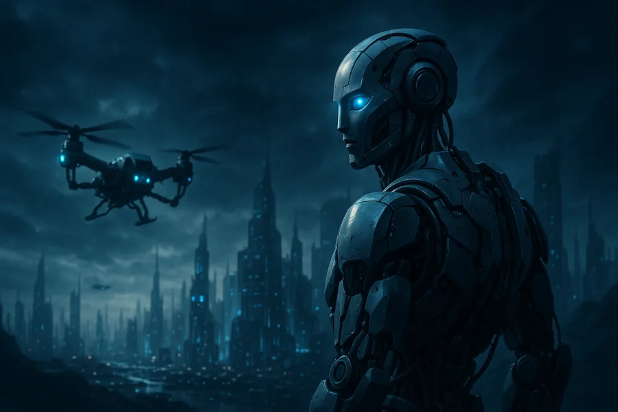 Friendly Humanoid Robot In Futuristic City Robots Wallpaper 1 4K 2