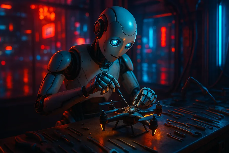Friendly Humanoid Robot In Futuristic City Robots Wallpaper 1 4K