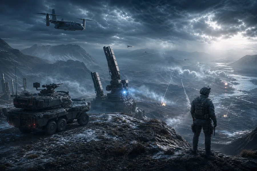 Futuristic Armored Vehicle In Desert Military Wallpaper 1 4K 2