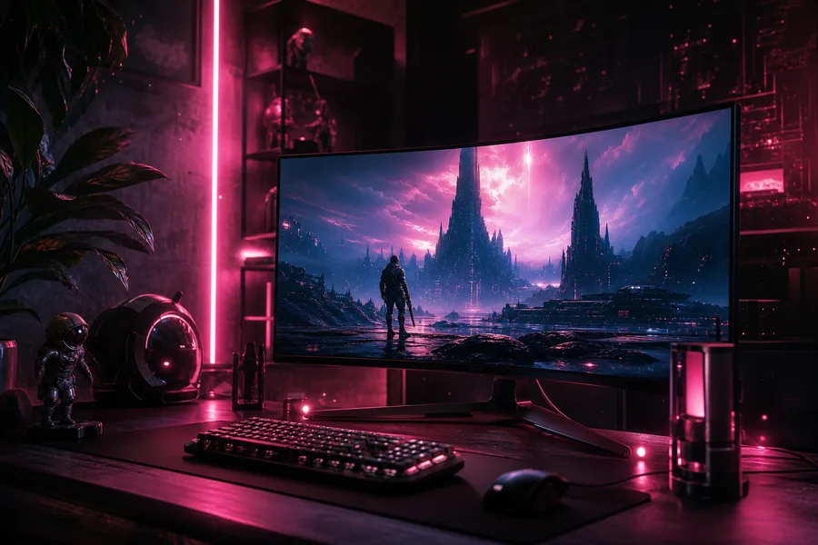Futuristic Gaming Setup With RGB Lighting Gaming Wallpaper 1 4K 10
