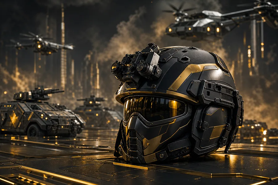 Futuristic Tactical Helmet Closeup Military Wallpaper  4 4K