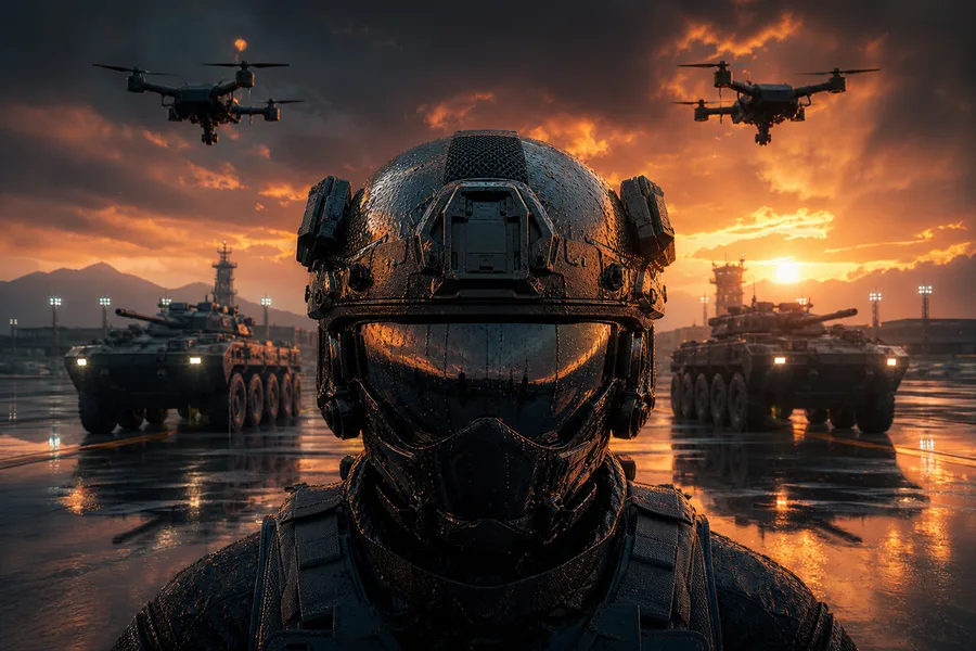 Futuristic Tactical Helmet Closeup Military Wallpaper 4 4K 5